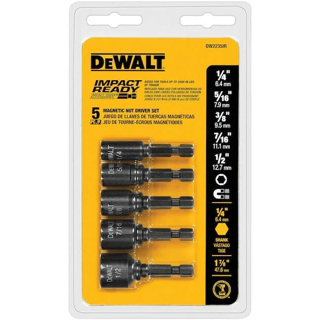 Professionele Klasse DeWalt Nutsetter Impact Driver Bit (5-Piece)
