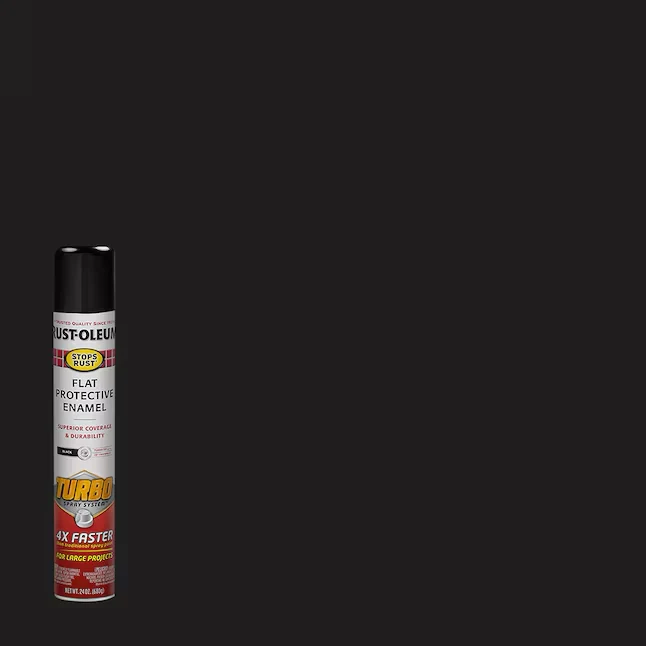Rust-Oleum Stops Rust Turbo Flat Koolzwart Spray Paint and Primer One (NET WT. 24-oz)