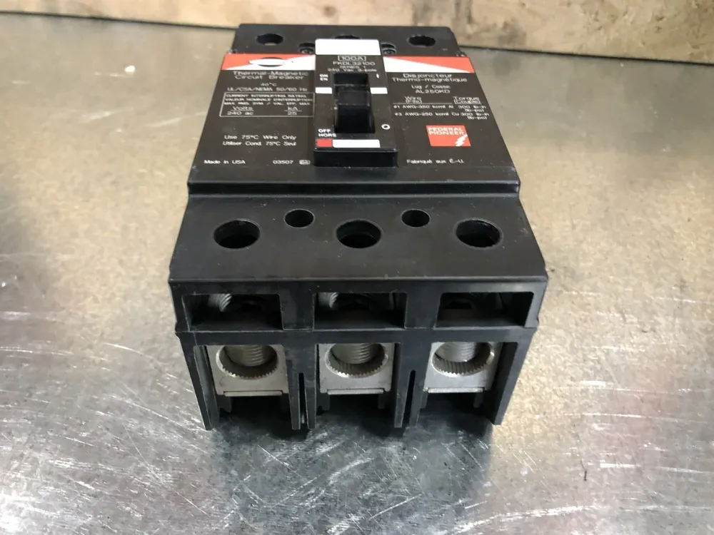 100 Amp, 3 Pole, 240 volts Circuit Breaker FKDL32100 met directe aansluiting