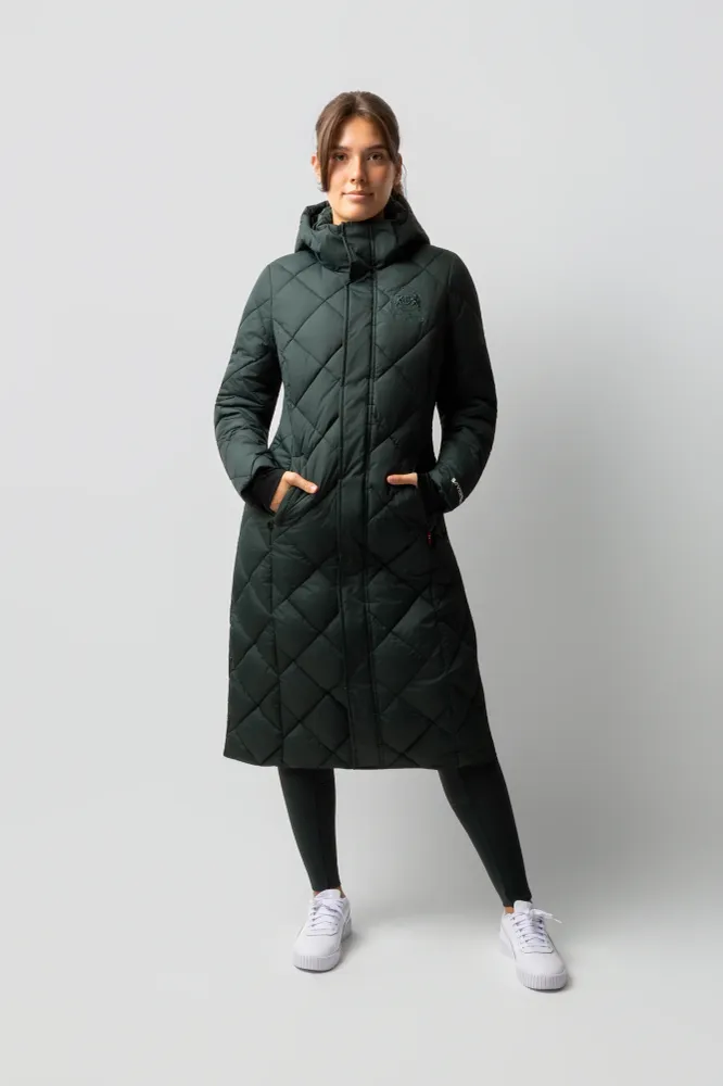 Gem Long Padded Coat Scarab green 10