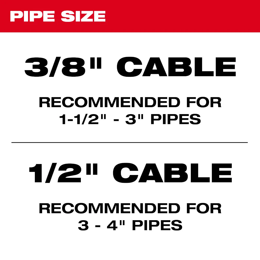 MILWAUKEE 3/8" x 100' Inner Core Drum Cable