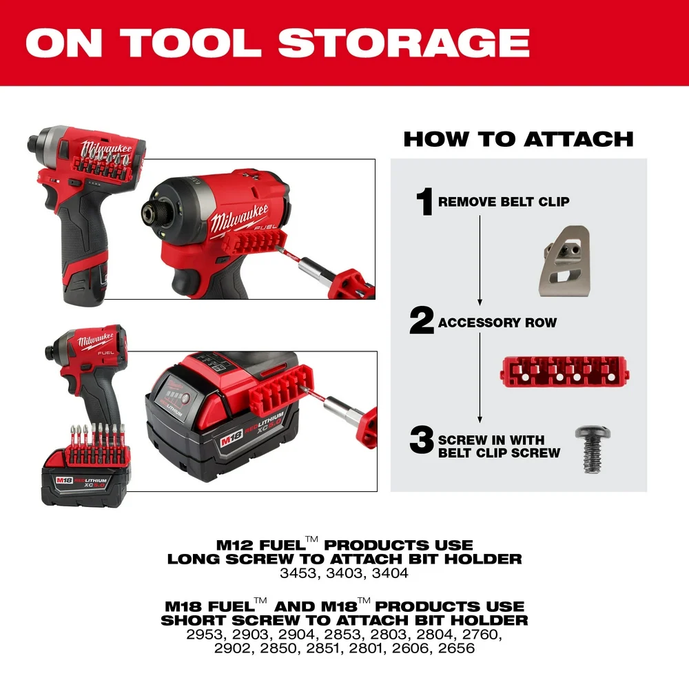 MILWAUKEE Compact & Medium Case Rows Impact Driver Accessories (5 PACK)