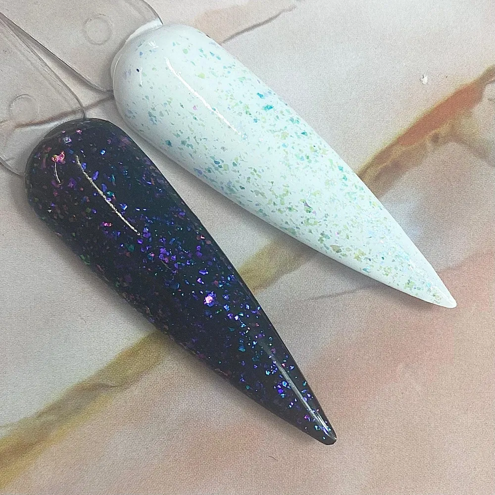 HD Shine It ! HEMA FREE - No Wipe Candy Flake Top Coat - Dieppaars