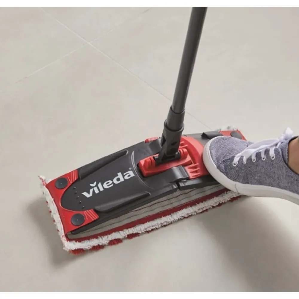 Vileda 163425 Vileda Ultramat Turbo Flat Mop Bucket Set Microvezel Head Cloan Floor 2in1
