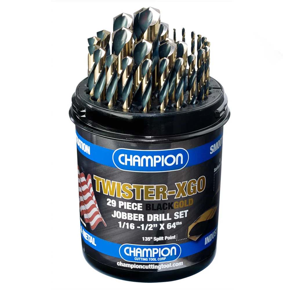 CHAMPION 29 PC. Ravenzwart & Gold Drill Set
