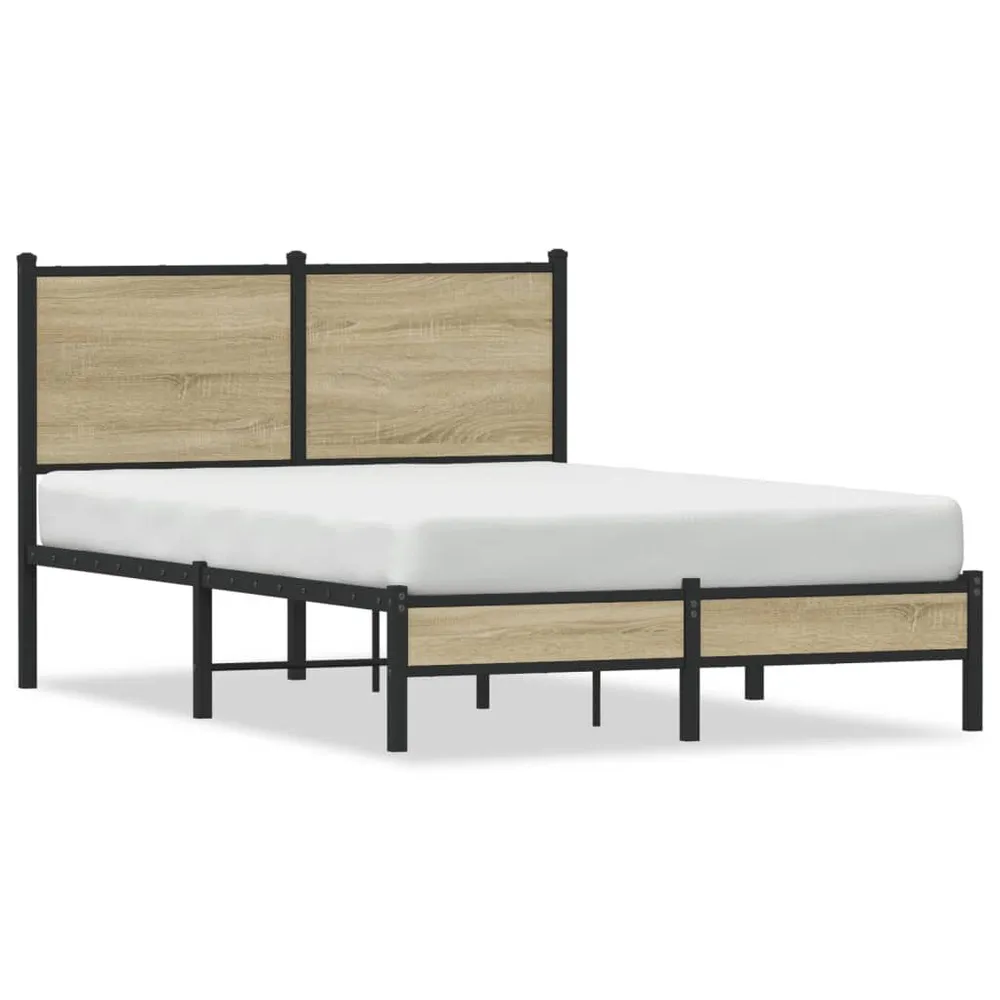 Bedframe zonder matras metaal sonoma eikenkleurig 120x200 cm
