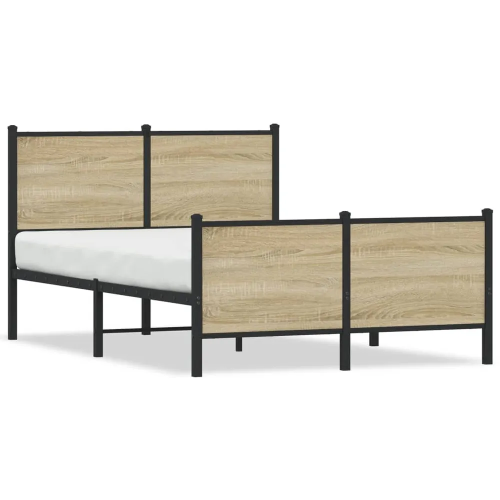 Bedframe zonder matras metaal sonoma eikenkleurig 120x200 cm