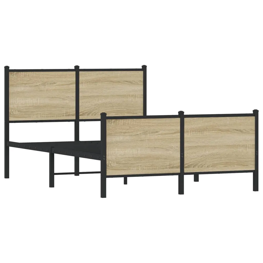 Bedframe zonder matras metaal sonoma eikenkleurig 120x200 cm