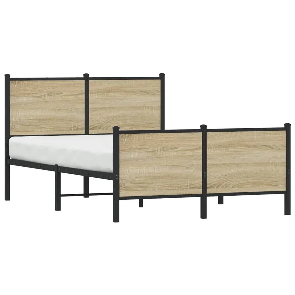 Bedframe zonder matras metaal sonoma eikenkleurig 120x200 cm