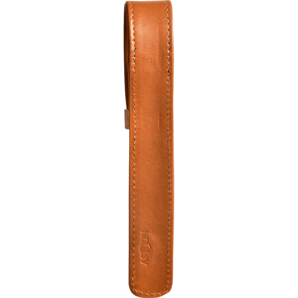 Aston Natuurleer Tan Finger Style Single Pen Case