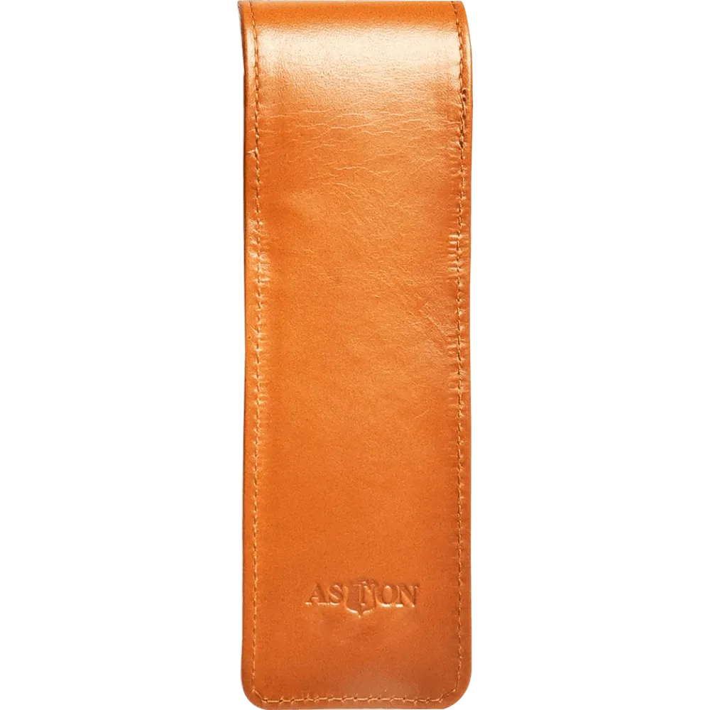 Aston Van leer Tan Finger Style Double Pen Case