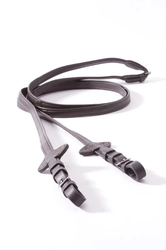 Soft Leather Reins 5 Stops, 16 mm Brown Extra Full