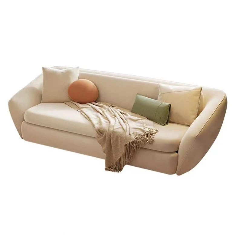 Square Arm Sleeper Scandinavian Styled Sleeper Faux Van leer Sofa Bed 56l