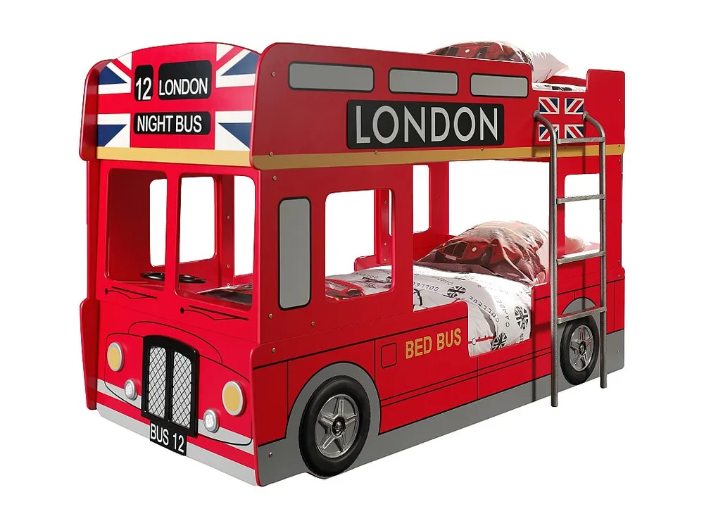 Stapelbed AUTO BB005 90x200 cm Rood