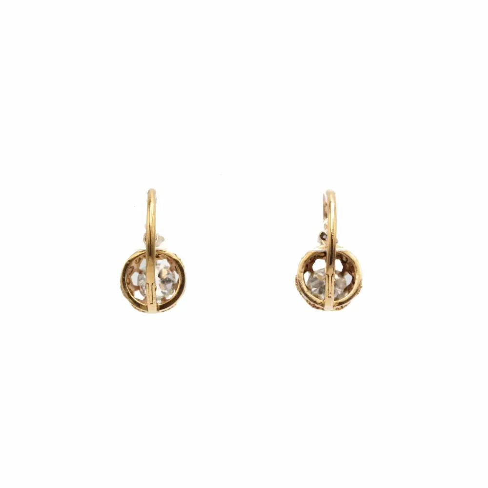 Earrings Sleepers earrings - Rose Verguld & Diamonds