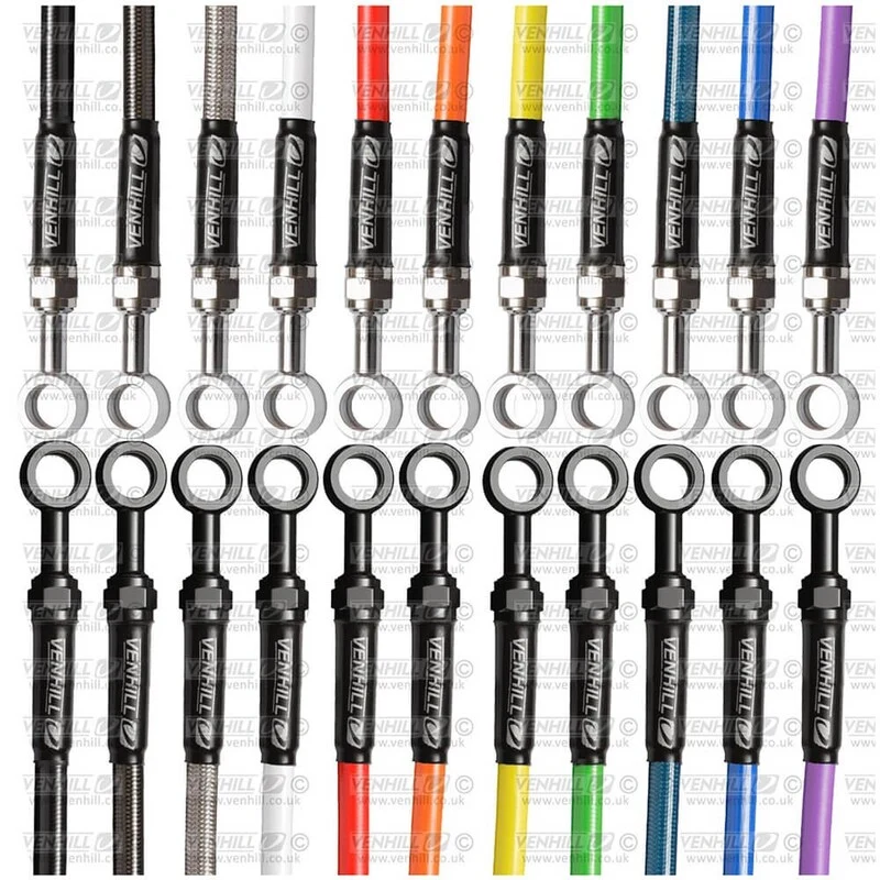 Kit de latiguillos traseros Venhill Azul/Cromo SUZ6002R4