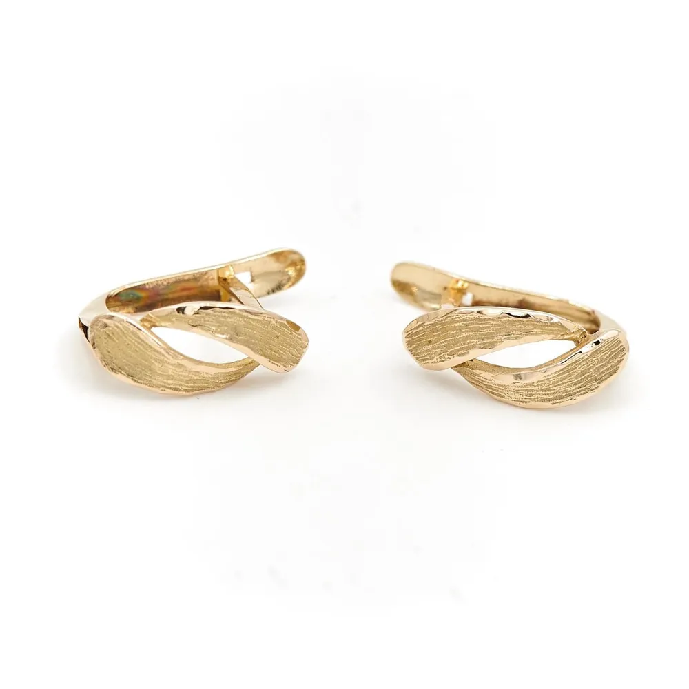 Yellow gold sleeper earrings