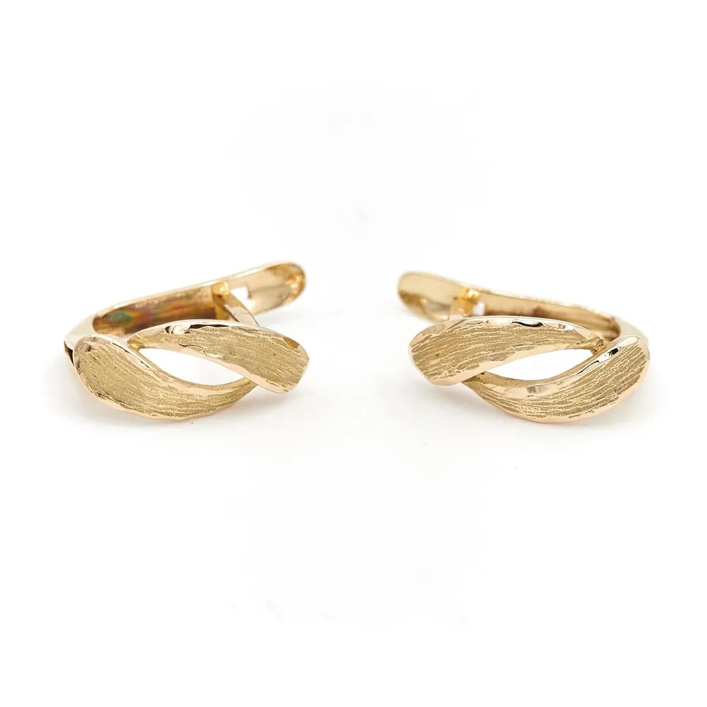 Yellow gold sleeper earrings