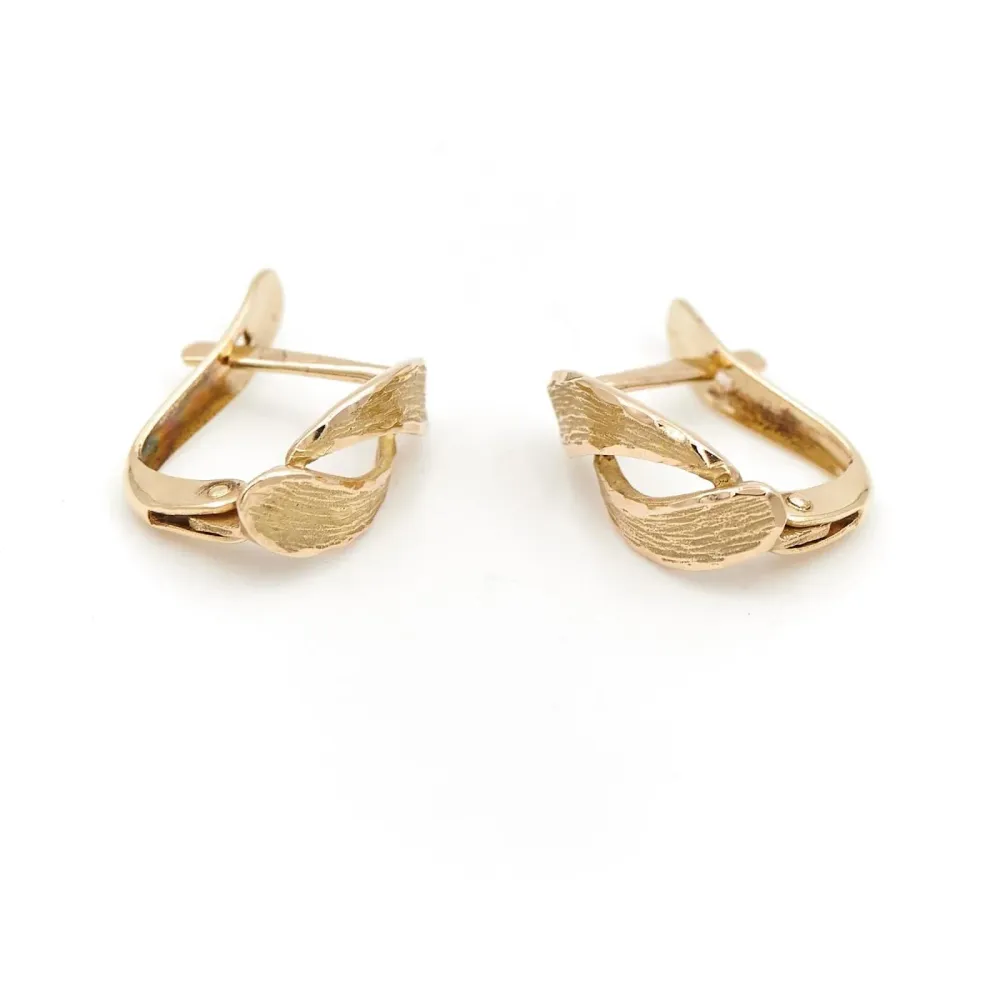 Yellow gold sleeper earrings