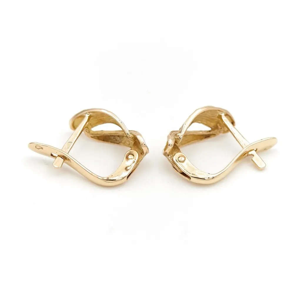 Yellow gold sleeper earrings