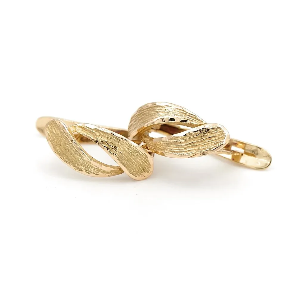 Yellow gold sleeper earrings