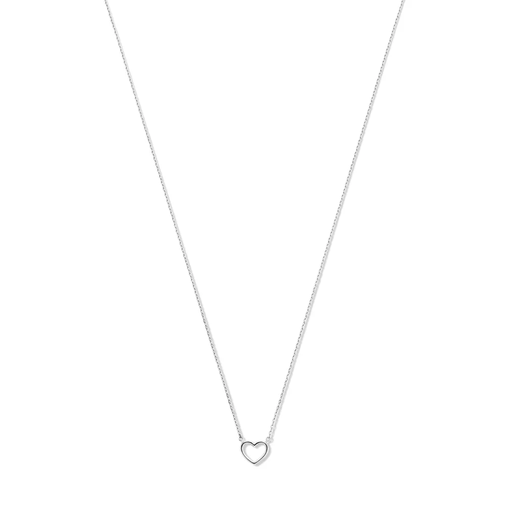 Saint Germain Amore 14 karaat witgouden ketting met hartje