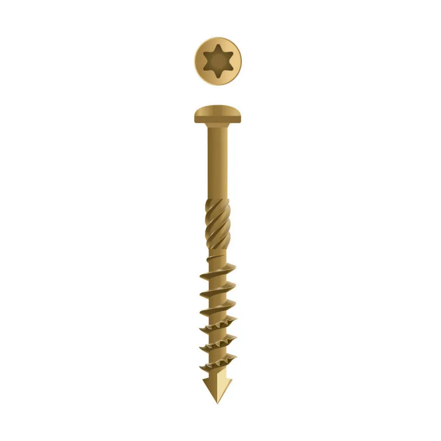 Dynaplus gevelschroef [200x] - AR-BRONZE - cillinderkop - TX-15 - 4.0x50/28mm
