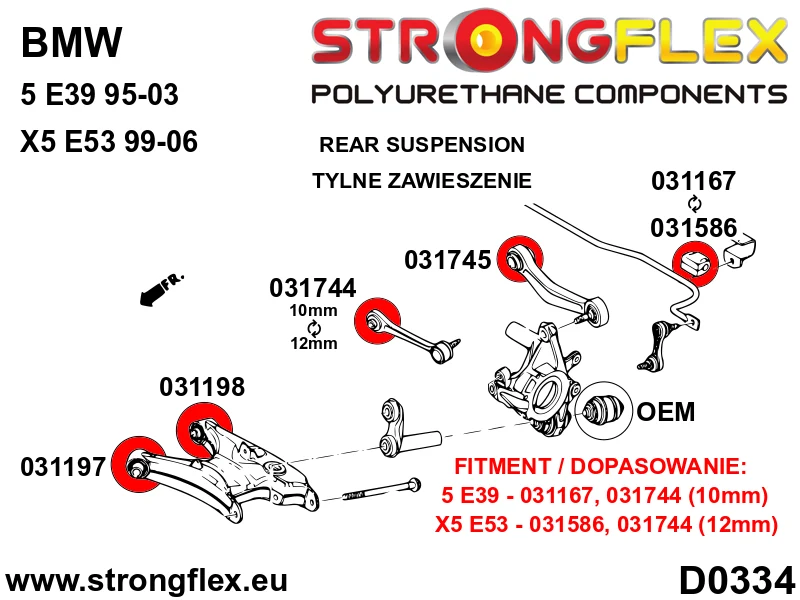 Rear upper arm inner bush SPORT - BMW > Serie 5 > IV E39 > E39 Sedan|BMW > Serie 5 > IV E39 > E39 Touring|BMW > Serie 5 >...