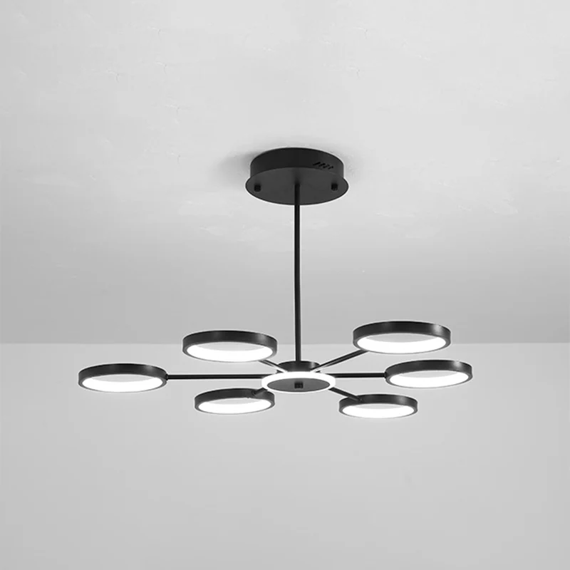 Starburst Chandelier Lighting Contemporary Metaal Hanging Lamp Kit Living Room Black