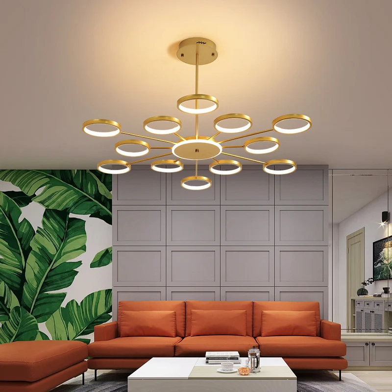 Starburst Chandelier Lighting Contemporary Metaal Hanging Lamp Kit Living Room Black