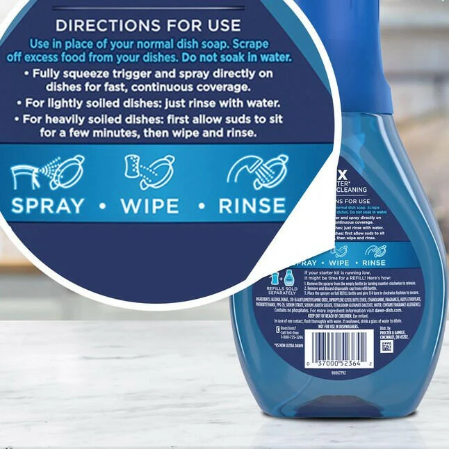 Dawn Ultra Platinum Powerwash Starter Kit 2-Pack 16-oz Levendig Scent Dish Soap