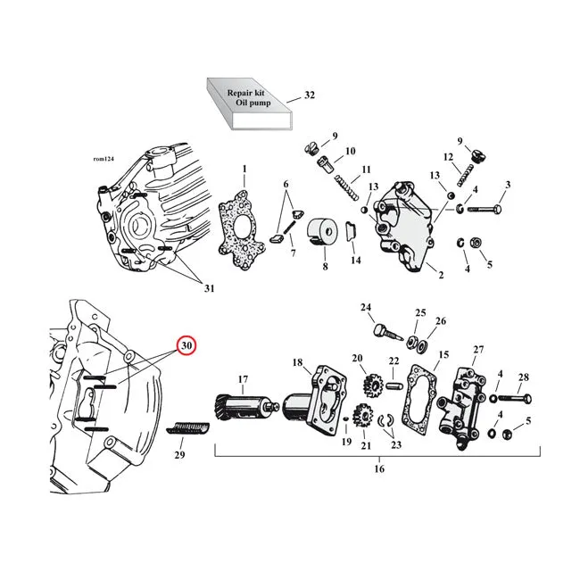 Kleurcoded Stud, Scavenger Pump Harley-Davidson