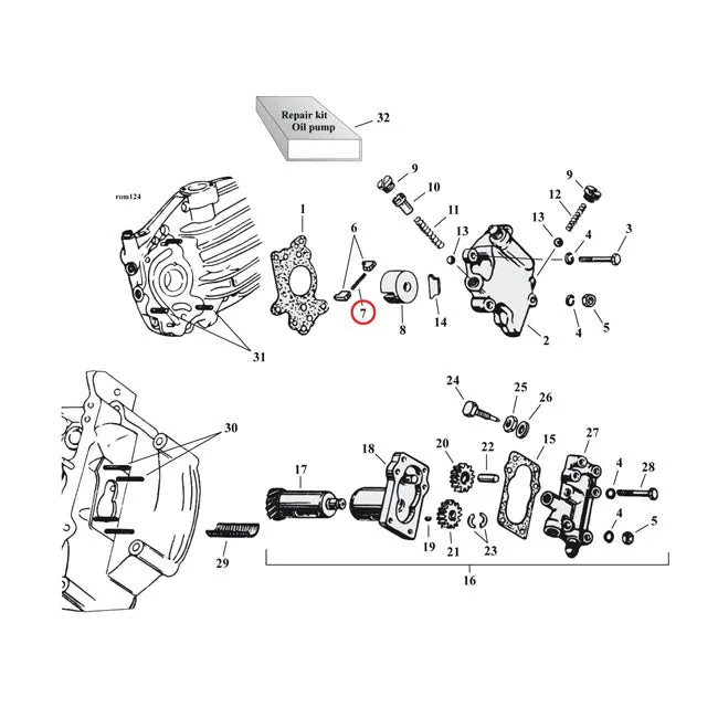 Spring, Feed Pump Vane Harley-Davidson met UV-bescherming