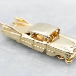 Yellow Gold Car Charm Spinning Wheels
