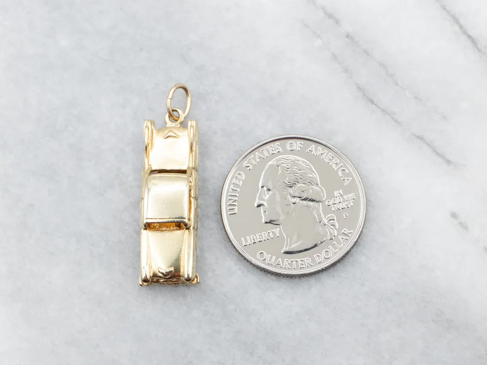 Yellow Gold Car Charm Spinning Wheels