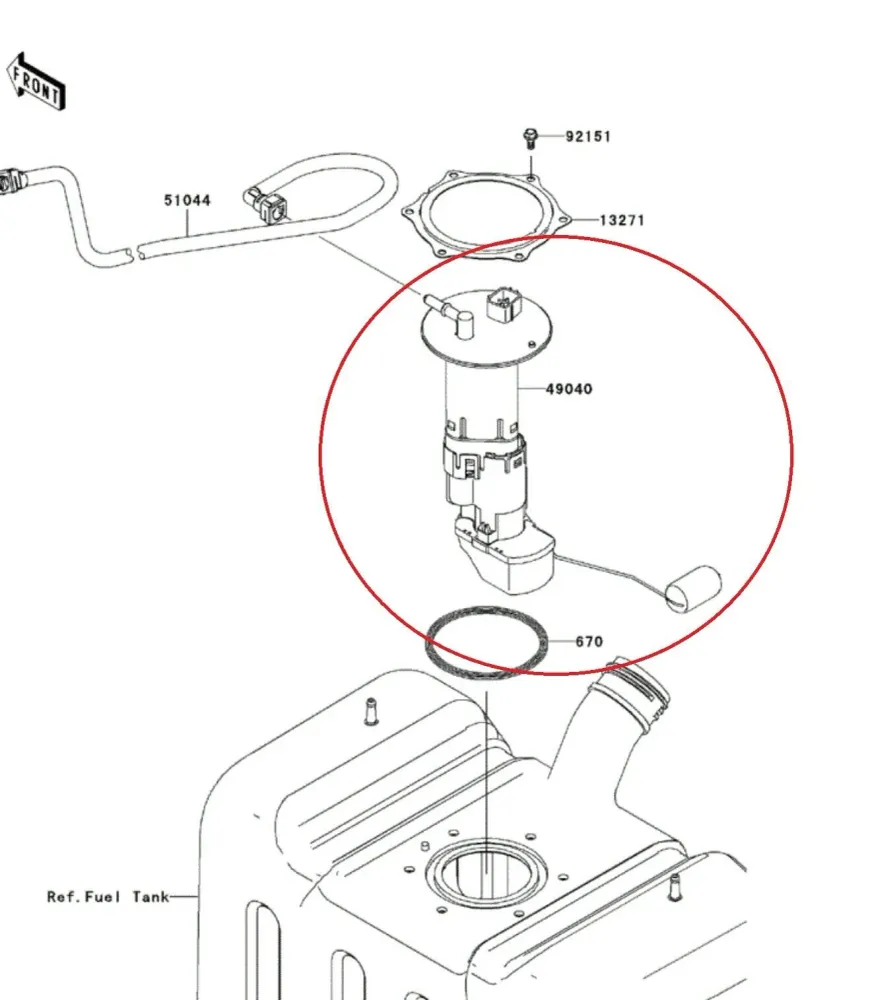Fuel Pump Assembly 2009-2020 Kawasaki Mule Teryx - 49040-0718
