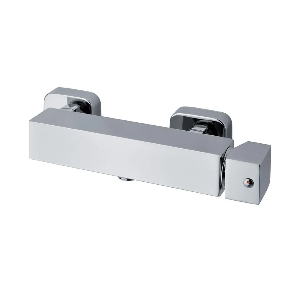 Square external shower thermostatic lower 1/2M connection met CE-goedkeuring