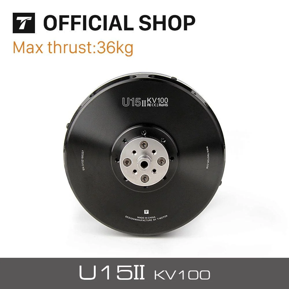 T-MOTOR U15 II KV100 Brushless Motor - 12-24S Max Thrust 36KG Outrunner Spatwaterdicht Freight Transport UAV Multi-copter...