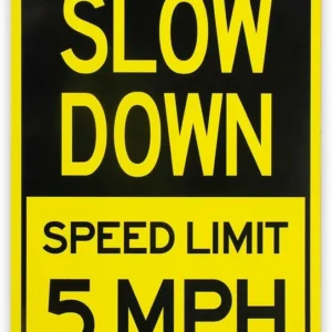 Slow Down Sign, Speed Limit 5 MPH Sign (18" x 12")