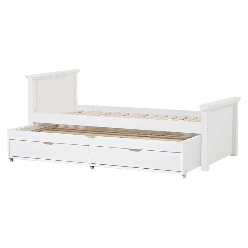 Hoppekids UITGEBREID - Udtræksseng på Hjul - Flere Størrelser - Hvid