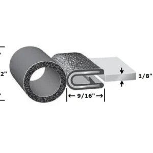 1/8" Koolzwart Trim Lok w/ 1/2" Bulb on End : Door Seal, Truck Lid, RV Camper Door