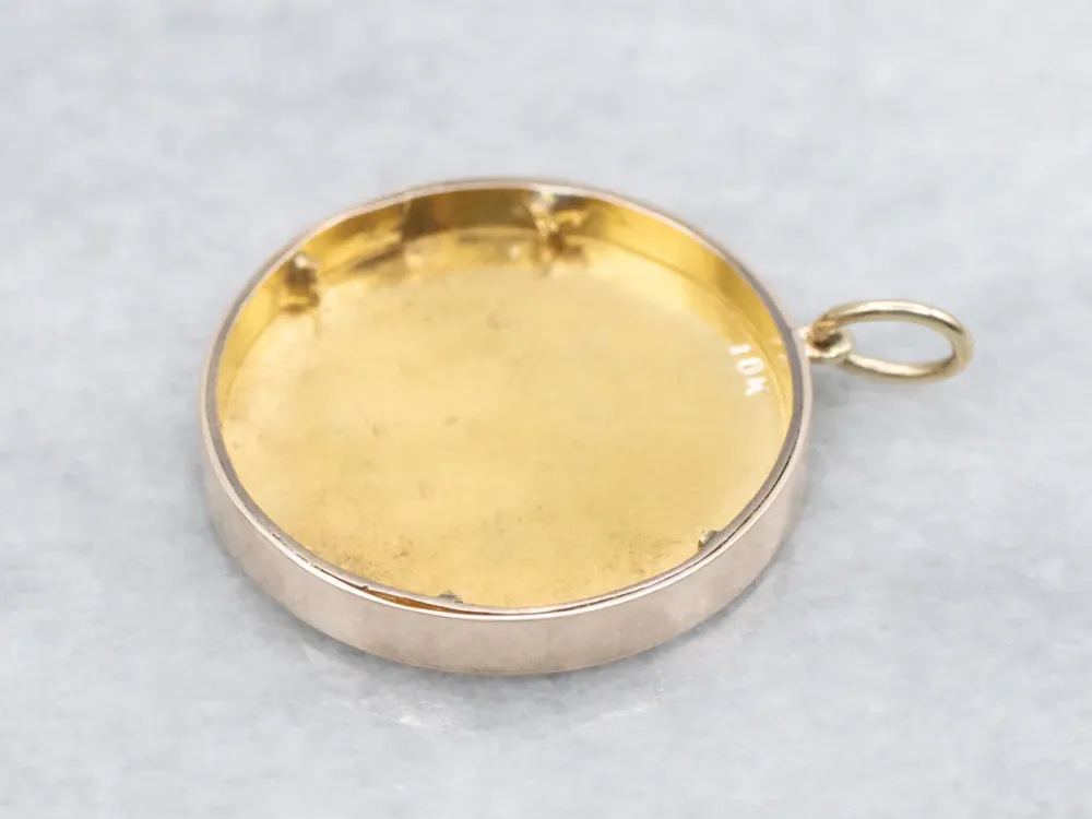 Antique Tri-Color Gold Peacock Pendant