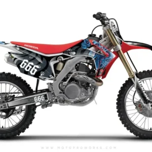 Honda GRAPHICS - "TRIPLESKULL" zwart - Set voor vooras