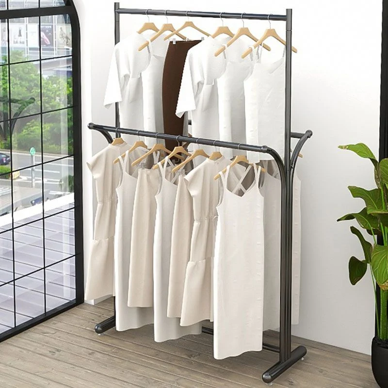Modern Coat Hanger Metalen Framed 3 Hanging Rail Entry Coat Rack 31