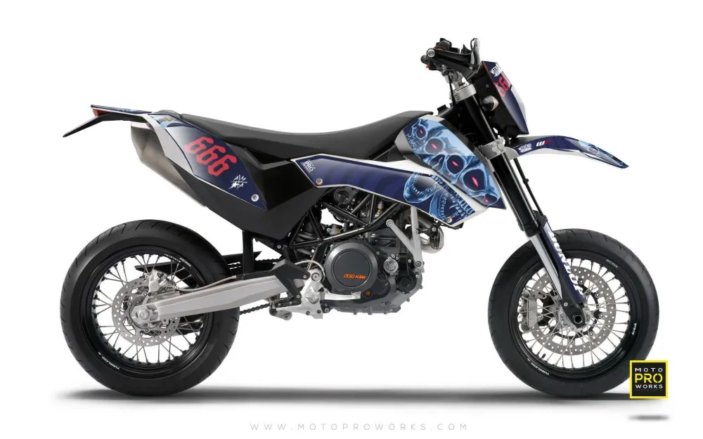 OEM Kwaliteit KTM GRAPHICS - "TRIPLESKULL" blauw
