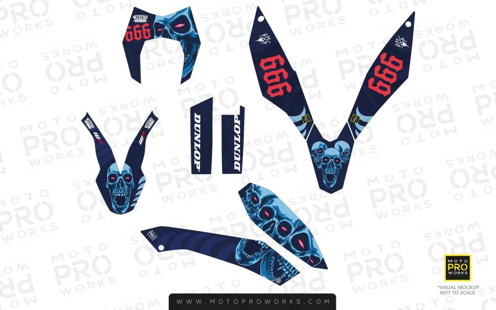 OEM Kwaliteit KTM GRAPHICS - "TRIPLESKULL" blauw