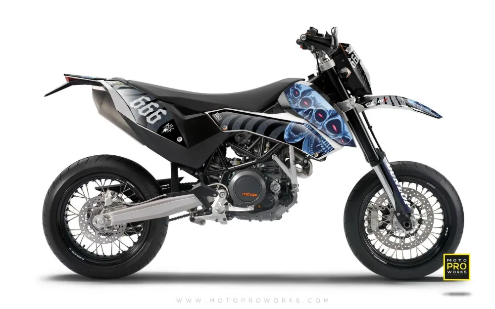 OEM Kwaliteit KTM GRAPHICS - "TRIPLESKULL" ravenzwart