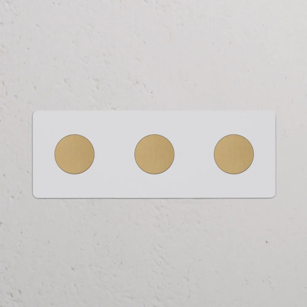 Ophangingsarm Kew Drievoudige 3x dimmer - Beschilderbaar antiek messing