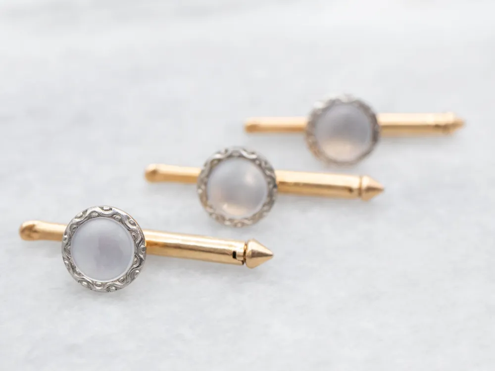 Ophangingsarm Mother Pearl Shirt Studs - Set Three