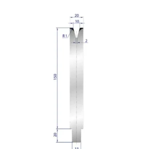 Part No. 3152 @ 300mm 30 Degree Één V Die - Set voor vooras